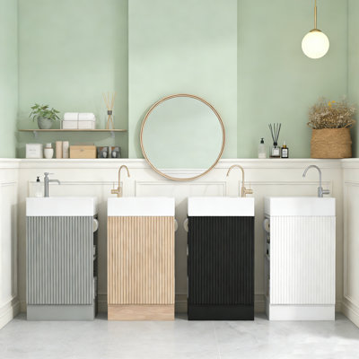   Ensemble de meuble-lavabo moderne simple 18,6 po Sangre, armoire de rangement réversible pour petits espaces Sangre