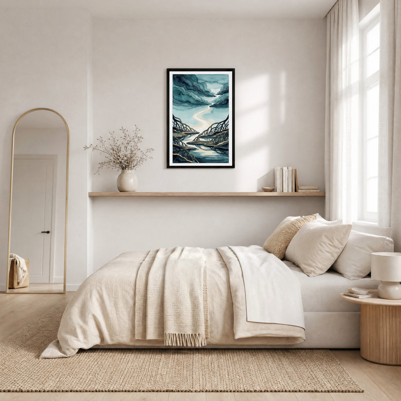 Toile sarcelle, H 24 po x l 16 po