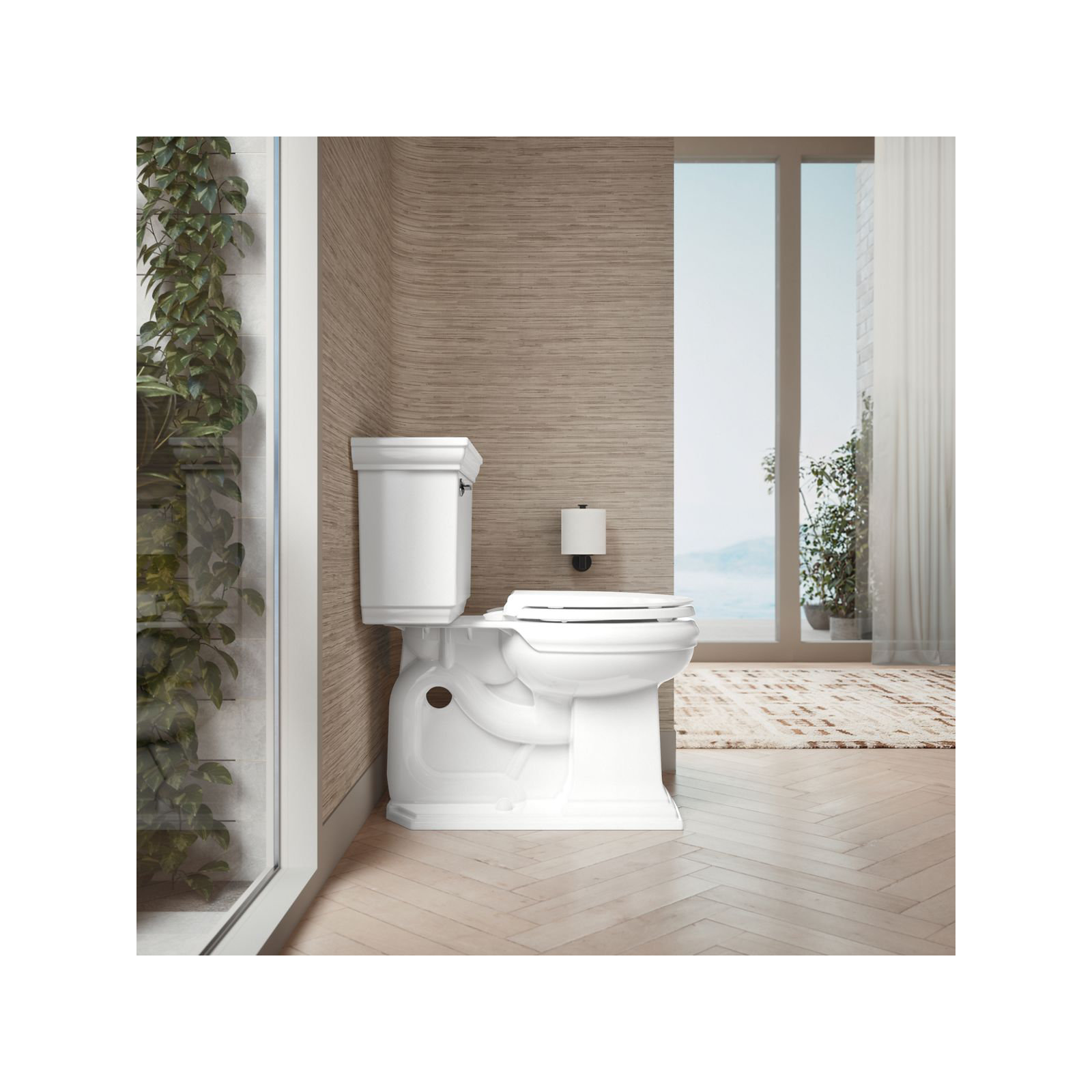 Cachet Nightlight Quiet-Close with Grip-Tight Round Toilet Seat, White, Ready Latch