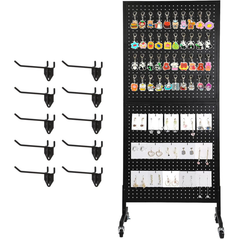 2'x 5' Standing Pegboard Display with T-Base, Pegboard Display Stand