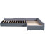Lit de jour simple gris avec couchette et tiroir - rembourré, structure en contreplaqué pour plus de confort et de structure, offre un espace très confortable-1339824972-1339824973