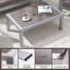 Table d'appoint d'extérieur rectangulaire en aluminium avec plateau en verre trempé