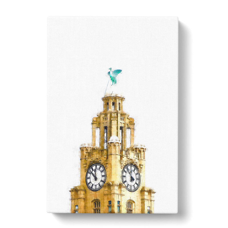 The Liver Building Liverpool - Wrapped Canvas Painting, 76cm H x 50cm W x 3cm D