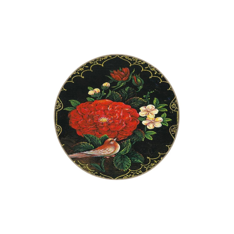Tapis tissé avec motif rose et tapis lavable, Rectangle 2 pi 4 po x 4 pi