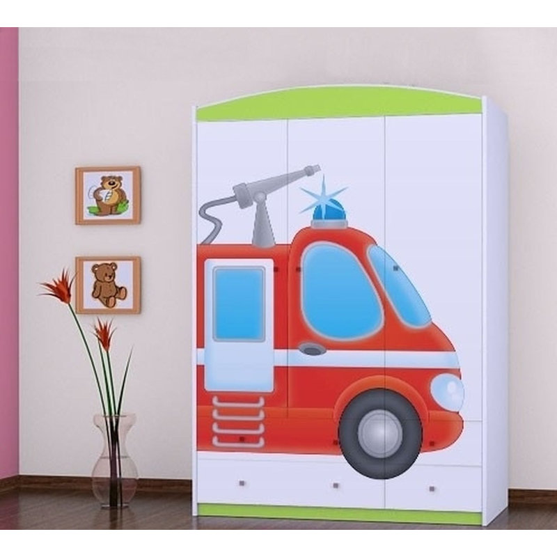 Pike 3 Door Wardrobe, Green