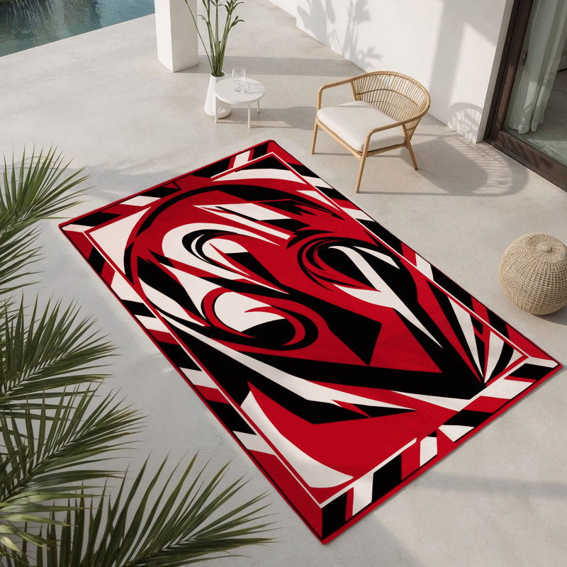 Tapis intérieur et extérieur Scarlet Tempest, Rectangle 1 pi 6 po x 2 pi 6 po