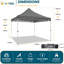 3x3m Pop Up Canopy, Easy Setup Canopy Tent with Sandbags-102424542
