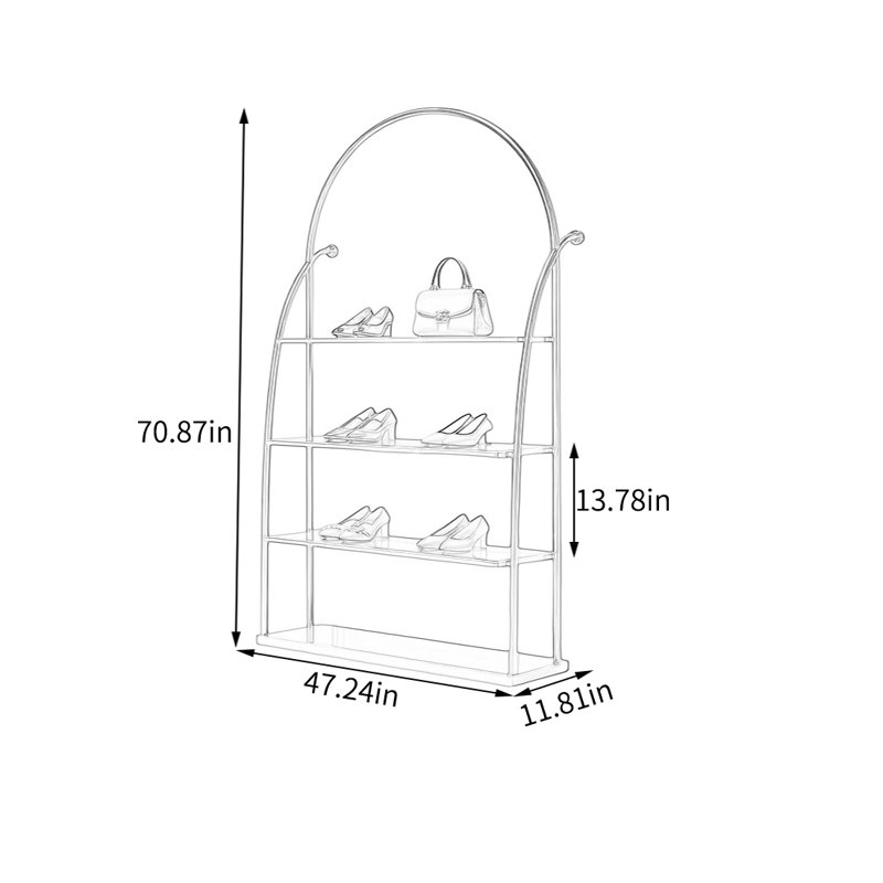 Tablette de présentation en forme d'arche, (4 tablettes) H 70,87 po x l 47,24 po x P 11,81 po