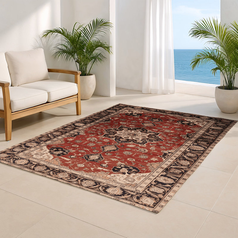 Tapis d'intérieur et d'extérieur brun Persian, Rectangulaire 2 pi x 3 pi