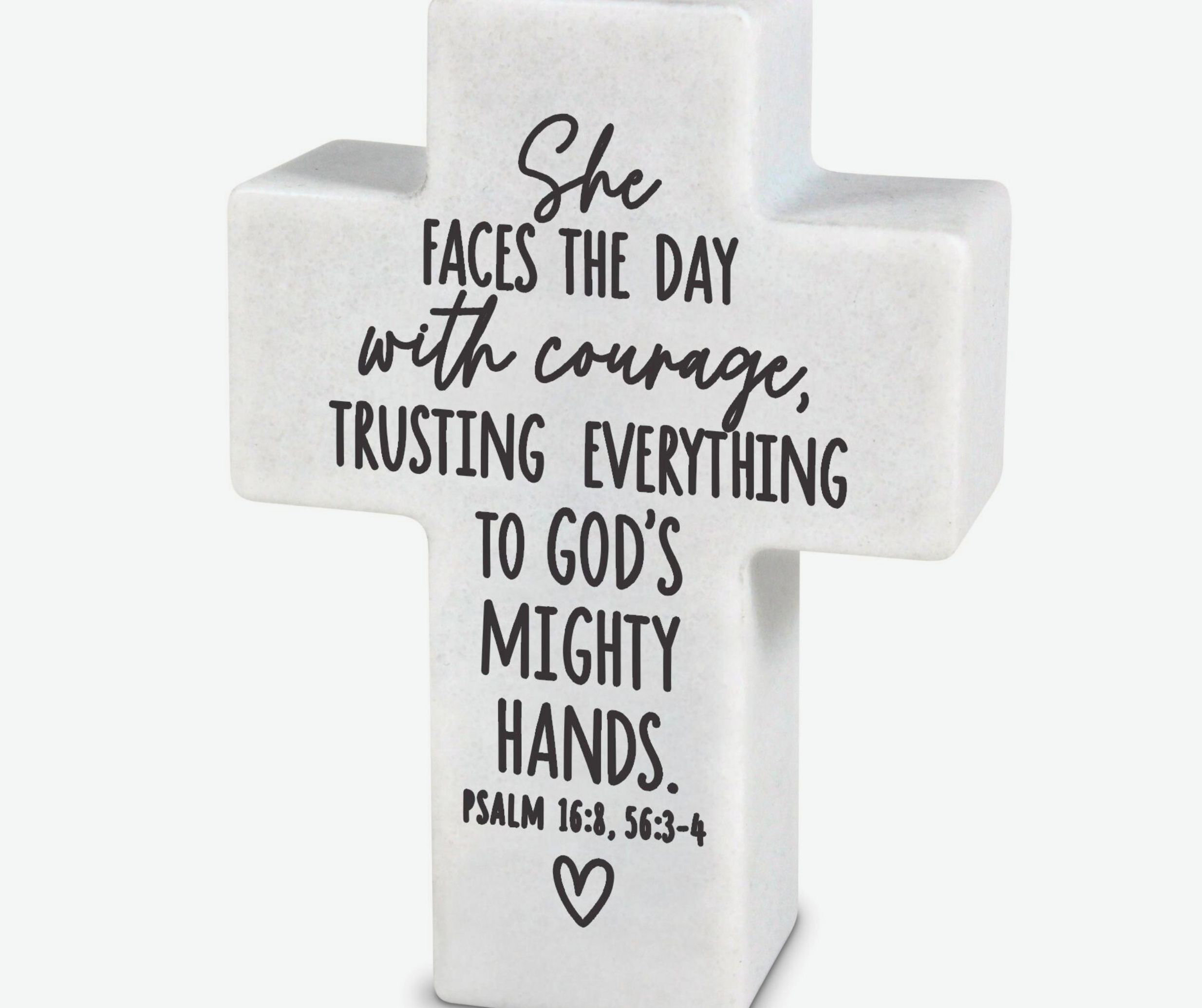 Mini Inspire Ebern Designs Mini Inspire Cross She Faces The Day | Wayfair