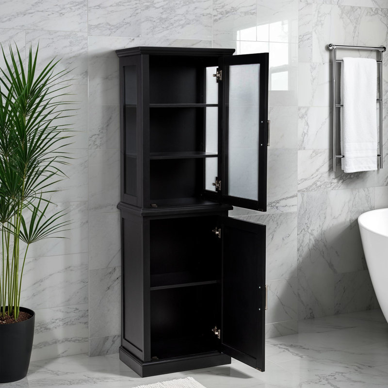 Armoire haute de salle de bain Imojen, Noir