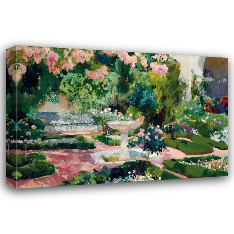 Art Astoria Grand Sorolla, Joaquin sur toile tendue, "Garden at the Sorolla House", H 14 po x l 18 po