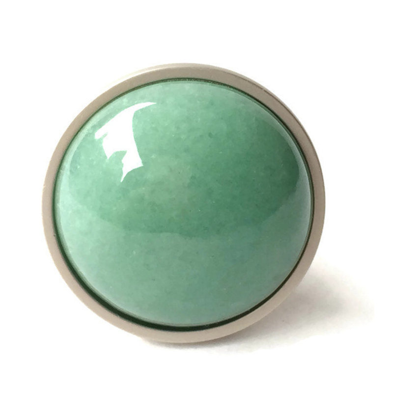 Mushroom Knob, Satin Nickel/Green