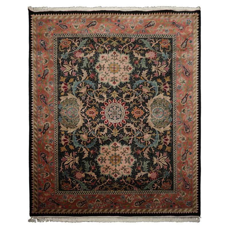 Tapis velours doux en laine nouée à la main 8 x 10 po 8 x 8 po