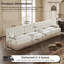 Canapé d'angle modulaire 4 places, jupe à franges d'inspiration vintage, dossier capitonné et assise flexible, beige-689000042