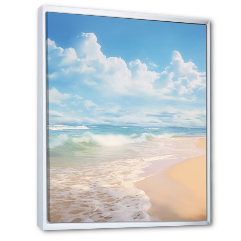 Remylina Beach Photo Ocean Escape IV sur toile, H 44 po x l 34 po x P 1,5 po, Cadre flottant blanc
