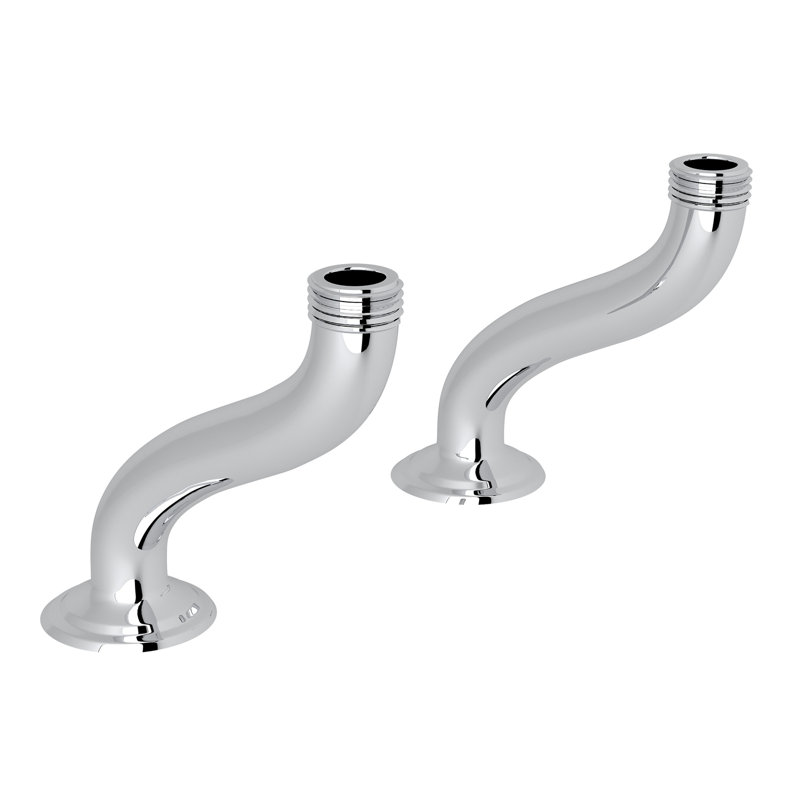 Extended Deck Pillar Unions, Polished Chrome