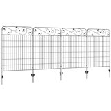 Avielle 110cm H x 352cm W Black Metal Fence Panels