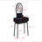 3Pc Vanity Table And Stool Set Built-In Led-Lit Mirror Matching Cushioned Stool Gold-Accented Handles Wooden Home Furniture-321664419