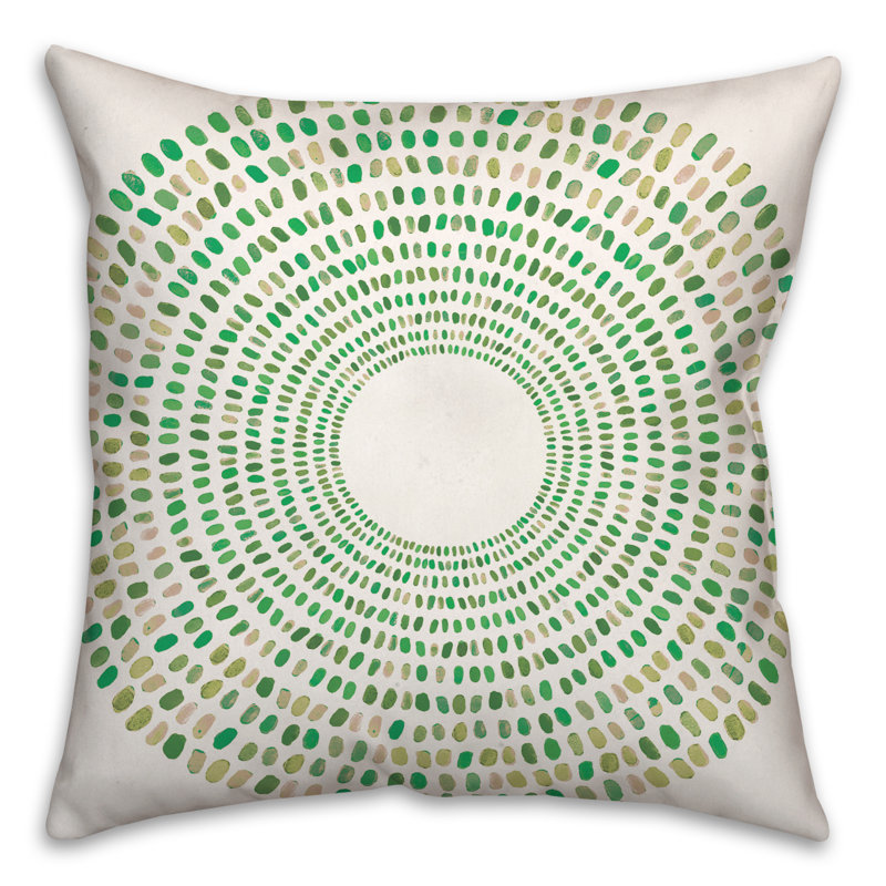 Geometric Outdoor Throw Pillow, Green, Geometric 2