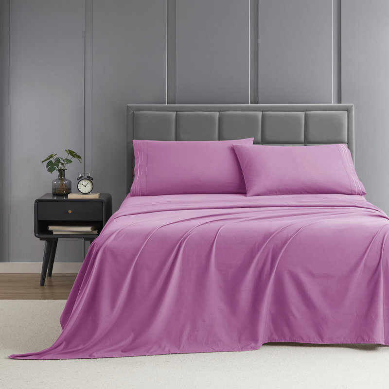  Ensemble de draps hypoallergéniques à double brossage 1800 Series, Rose clair