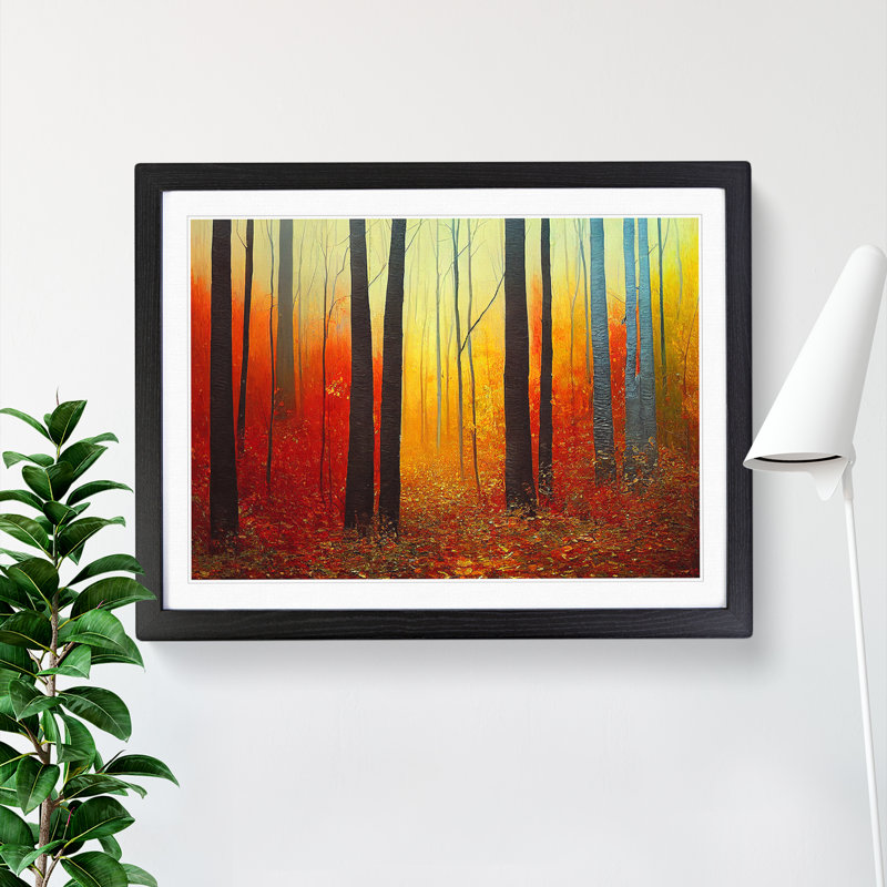 An Intoxicating Autumn Forest - Single Picture Frame Print, Black, 46cm H x 64cm W