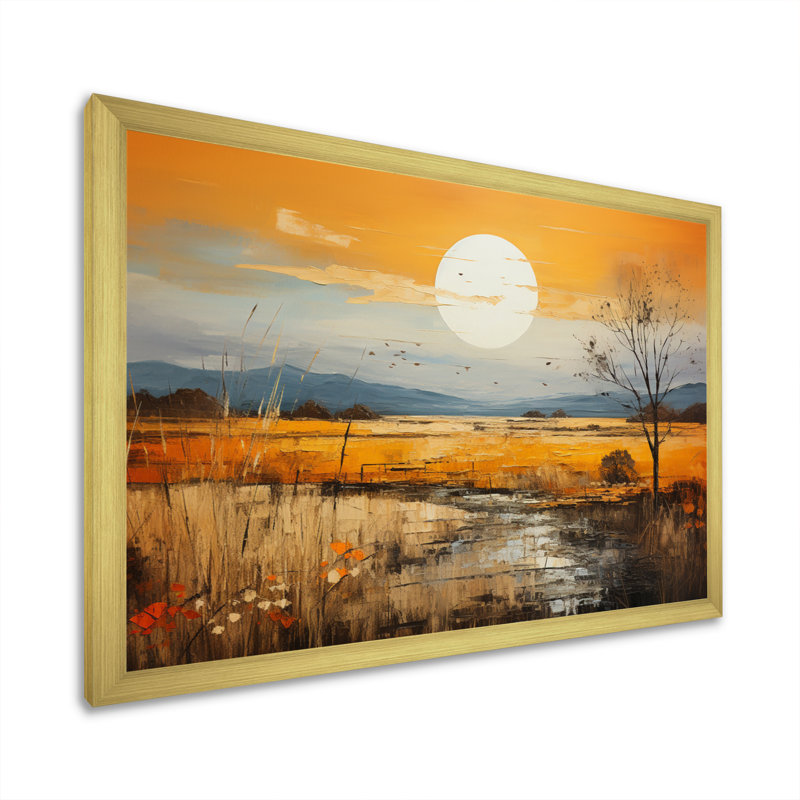 «Prairies Bliss Collage», impressions sur toile, Cadre doré à une seule photo, H 30 po x l 40 po x P 1,5 po