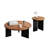 Retro Black Solid Wood Round Coffee Table
