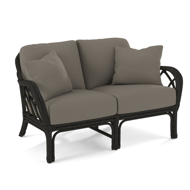 Edgewater Upholstered 56'' Loveseat, Gray Sugar Performance; 0863-84, Aged Barrel
