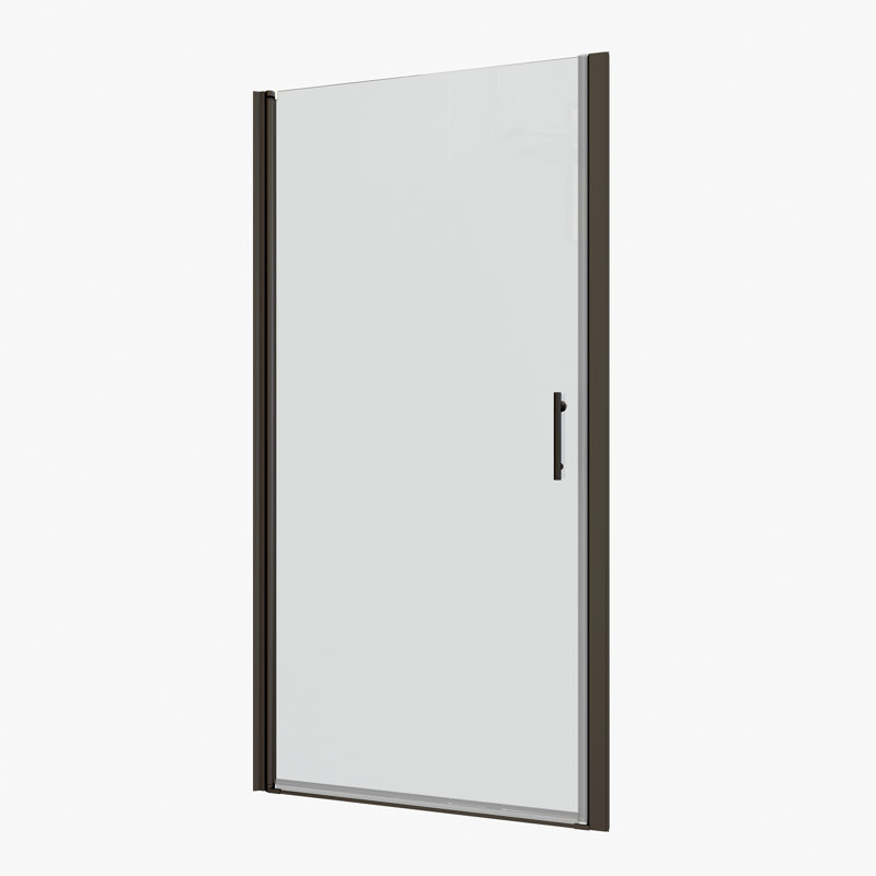Porte de douche pivotante universelle ajustable 1 3/8 "- ouverture vers l'extérieur, verre trempé 1/4", noir mat 3472