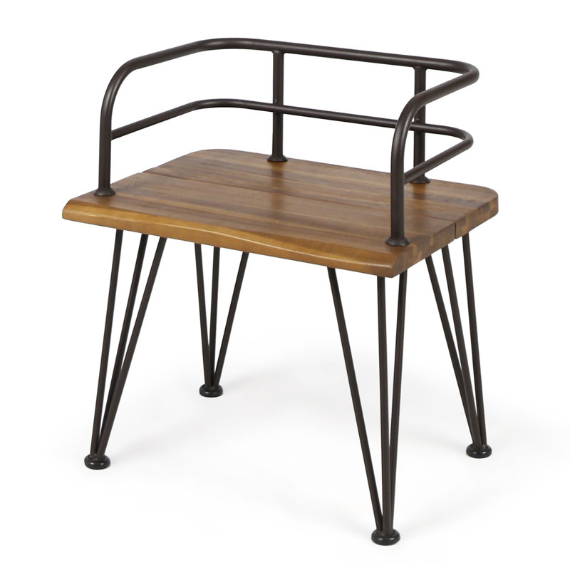 Chaise rustique pour cour arrière - 2 chaises, sièges en bois, cadres en fer, finition, structure industrielle et métallique pour l'extérieur, finition
