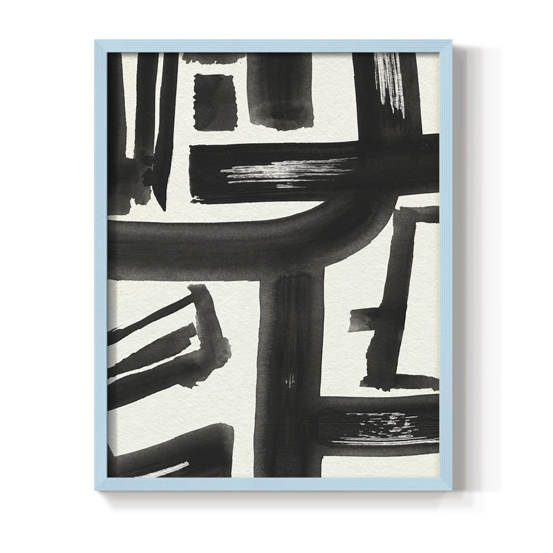 «Inkwell Intersect II», reproduction encadrée - bois massif, Bleu, H 10 po x l 8 po