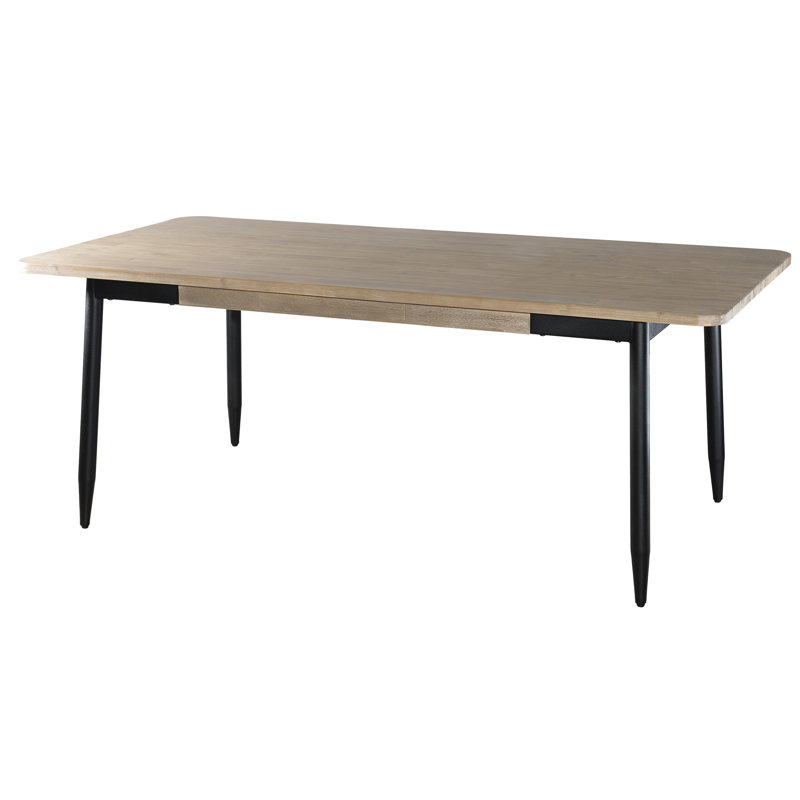 Brodeur Acacia Solid Wood Top Metal Base Dining Table