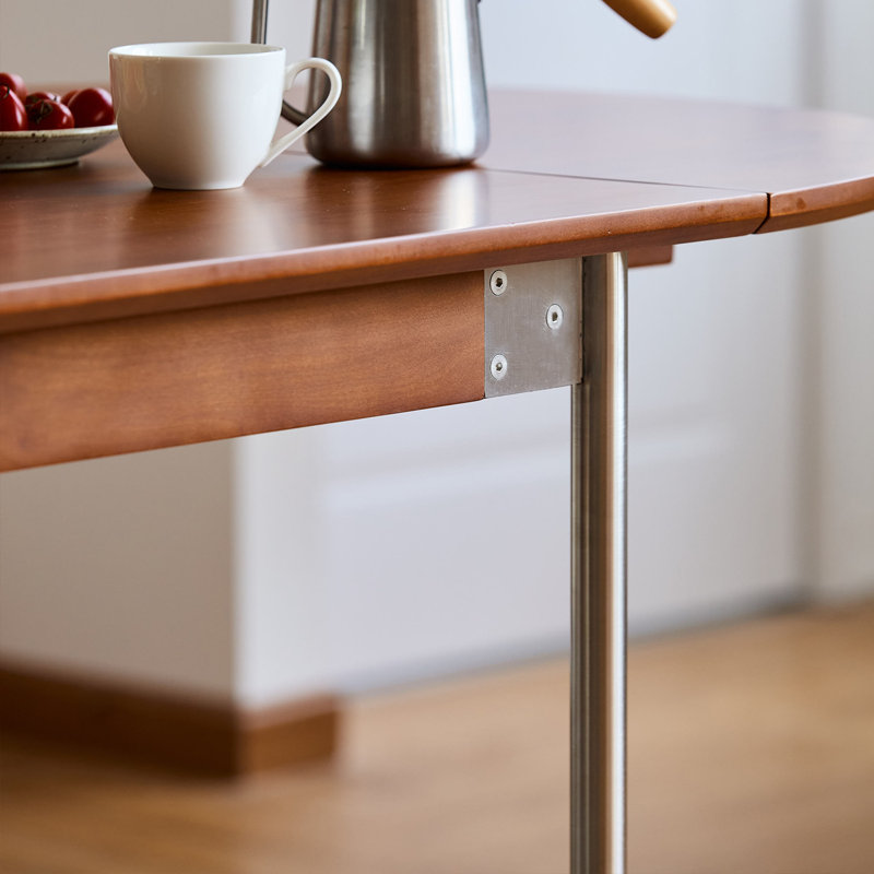 Boxwood Expandable Dining Table with Folding Leaves & Metal Legs - Space-Saving Design for Small Spaces