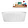 63" Streamline Soaking Matte White Freestanding Tub and Tray With Internal Drain