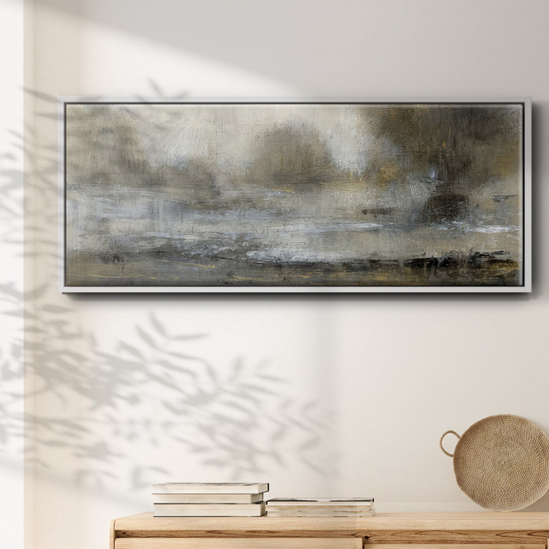 Paysage doré I - toile encadrée, H 20 po x l 50 po