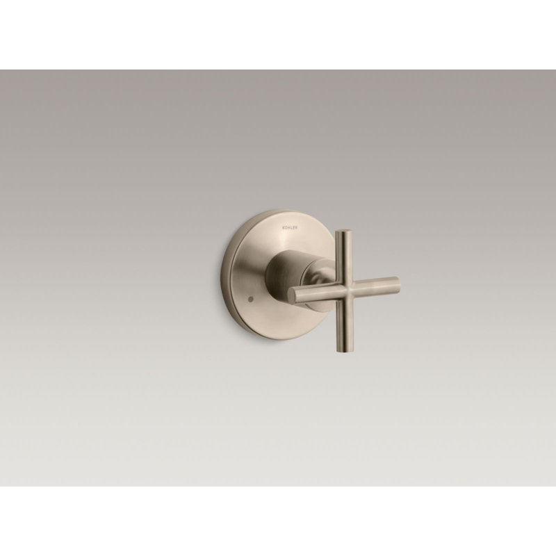 Garniture de robinet avec poignée en croix pour soupape de transfert Purist, nécessite une soupape, Bronze brossé vibrant