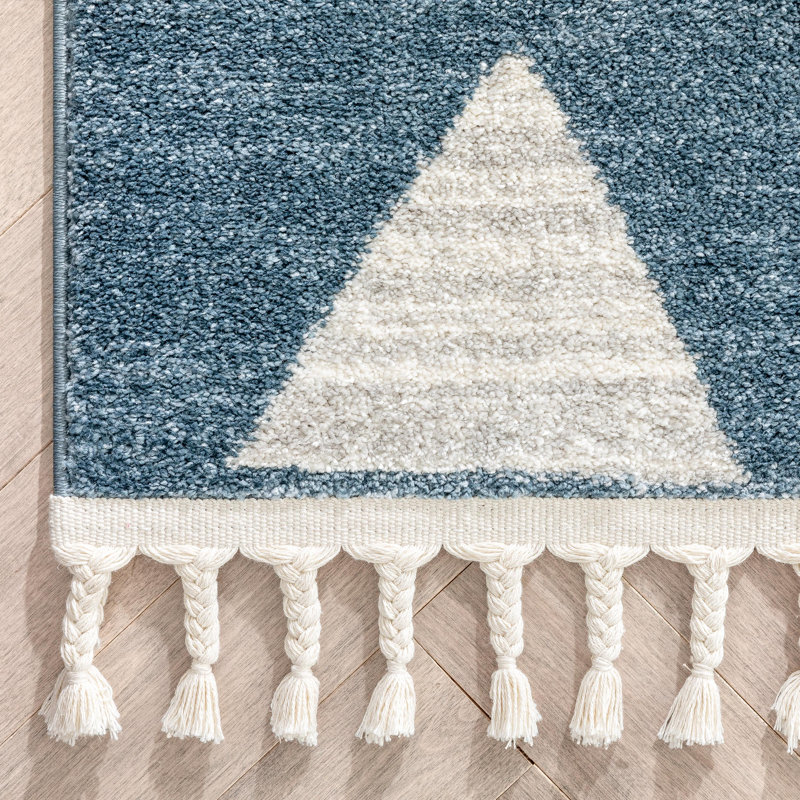 Kennedy Triangles Blue Children's Rug, Rectangle 160 x 220cm