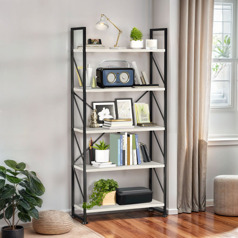 Bibliothèque blanche à 5 niveaux