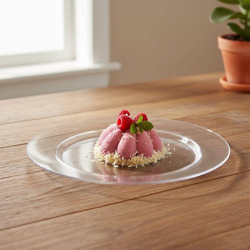Assiettes à pâtisserie rondes en plastique transparent économique (6,25 po) - 120 assiettes