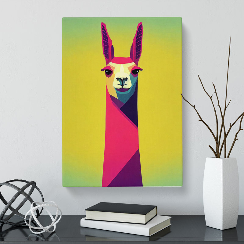 Llama Minimalism Vol.2 - Wrapped Canvas, 50cm H x 35cm W x 3cm D