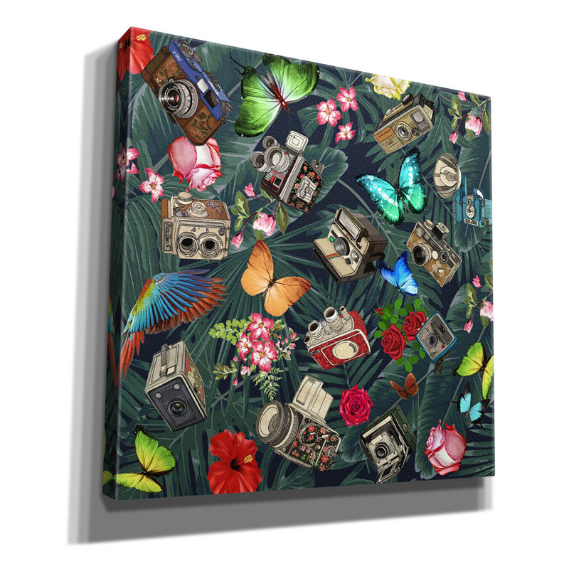 «Tropic Fun Vintage» par Mark Ashkenazi, art mural sur toile, 26 po x 26 po