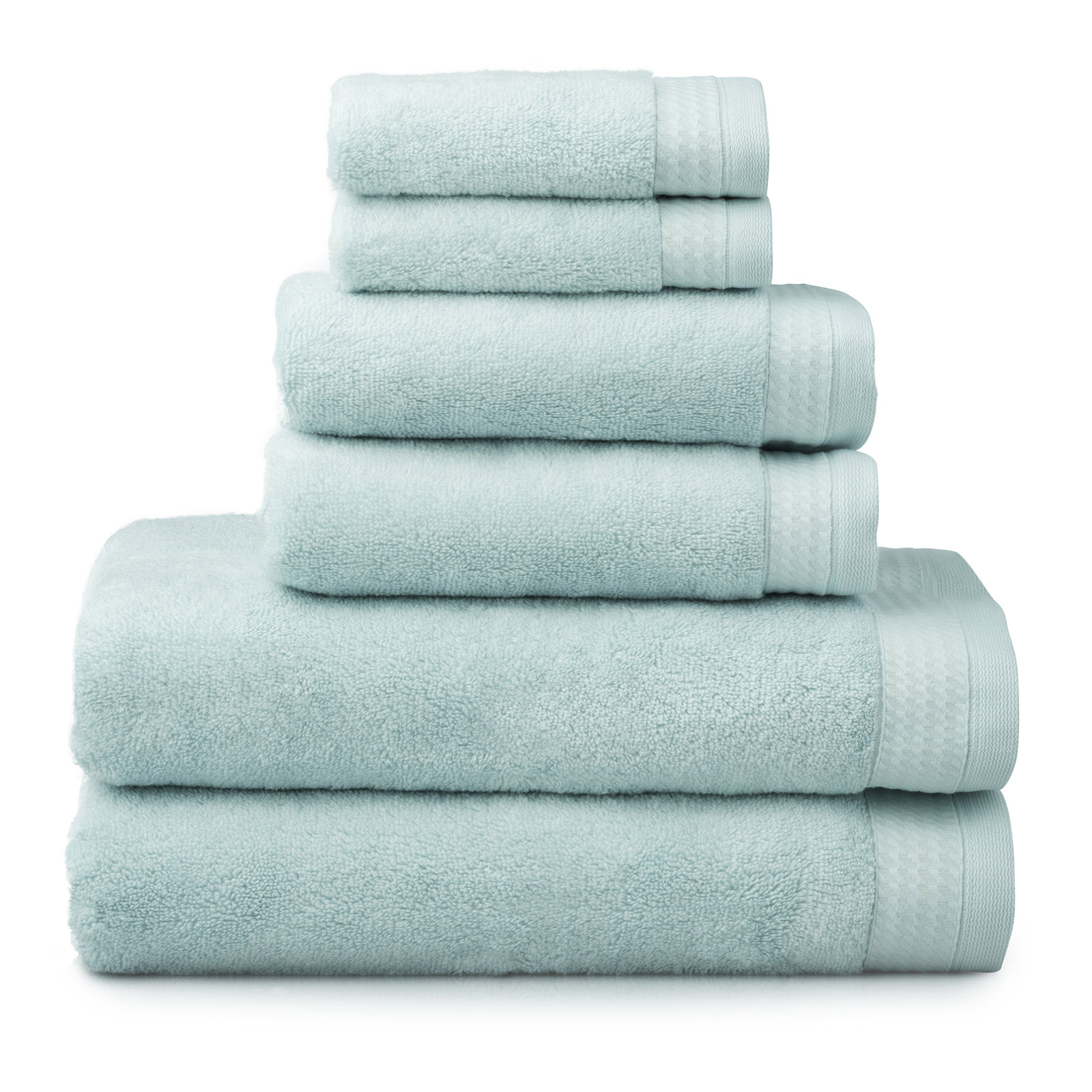 Prague 6 Piece Towel Set, Aqua