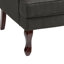 Fauteuil à oreilles rembourré en lin gris foncé Duward avec accoudoirs roulés et pieds en bois massif Duward-1465049757
