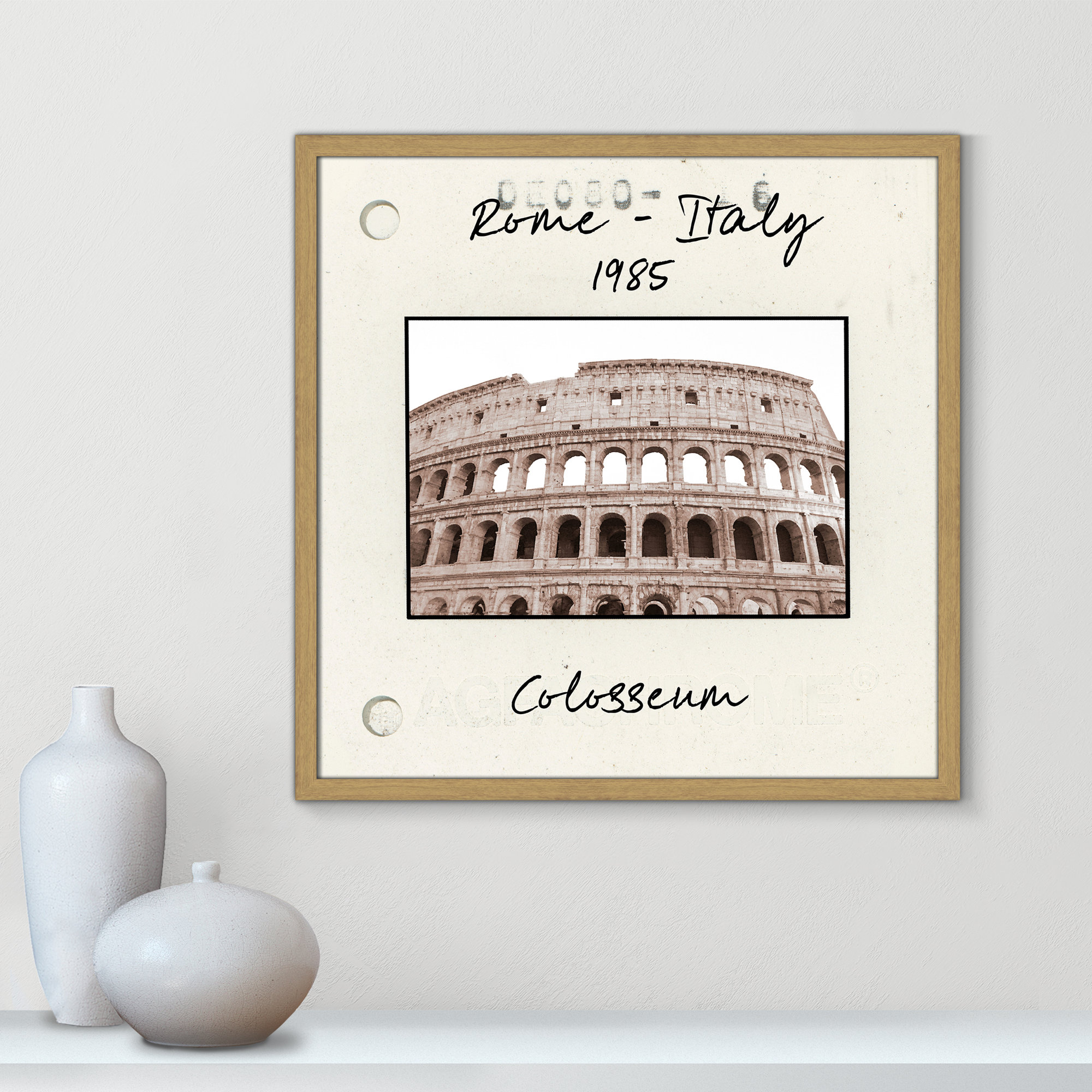Rome, Italy - Colosseum Print by Natalie Carpentieri, Natural Single Picture Framed Paper, 23.5" H x 23.5" W x 0.75" D