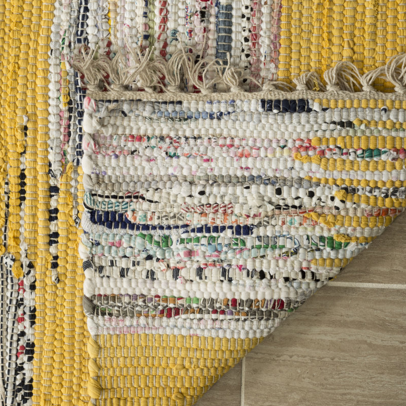 Tapis en coton tissé à la main Opie, Rectangle 4 pi x 6 pi