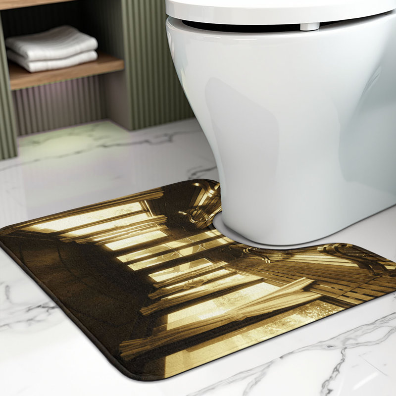 Tapis de salle de bain brun U