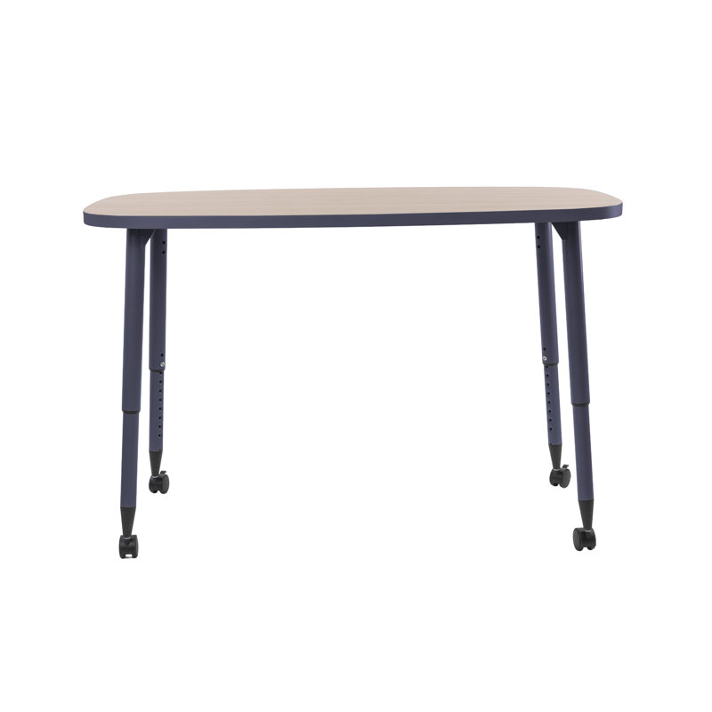 Table d'activité rectangulaire thermofusionnée avec pieds fuselés réglables 31 x 50 Adapte, Sable asiatique, Marine