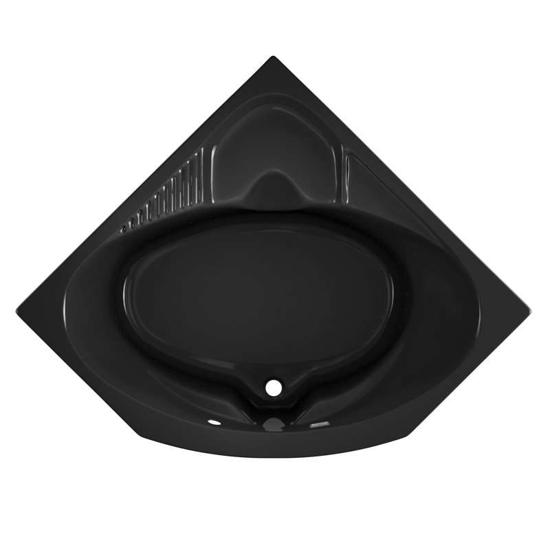 Baignoire d'angle Capella® 55 "x 55" avec technologie BubbleMassage, Gauche, Noir