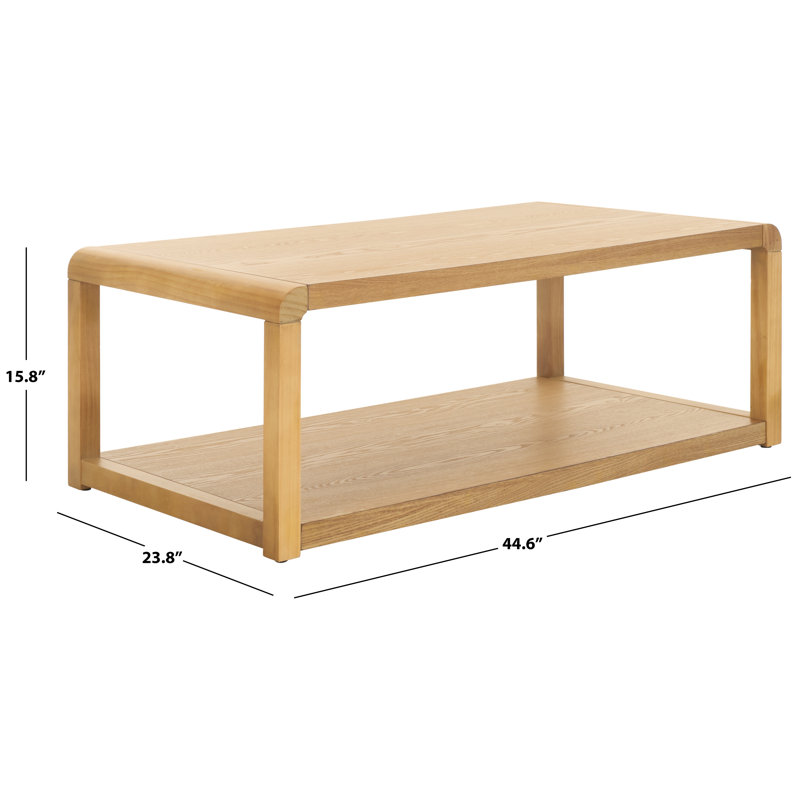 Omara Rectangular Single Coffee Table, Natural